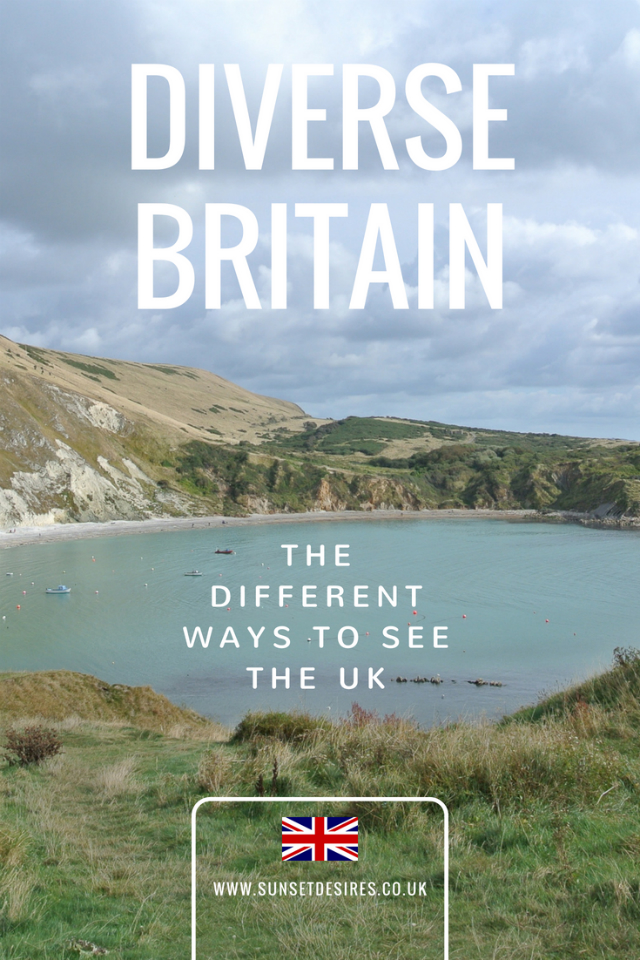 Diverse Britain: The Different Ways To See The UK Banner saying Diverse Britain: The Different Ways To See The UK with a picture of a lake and hills