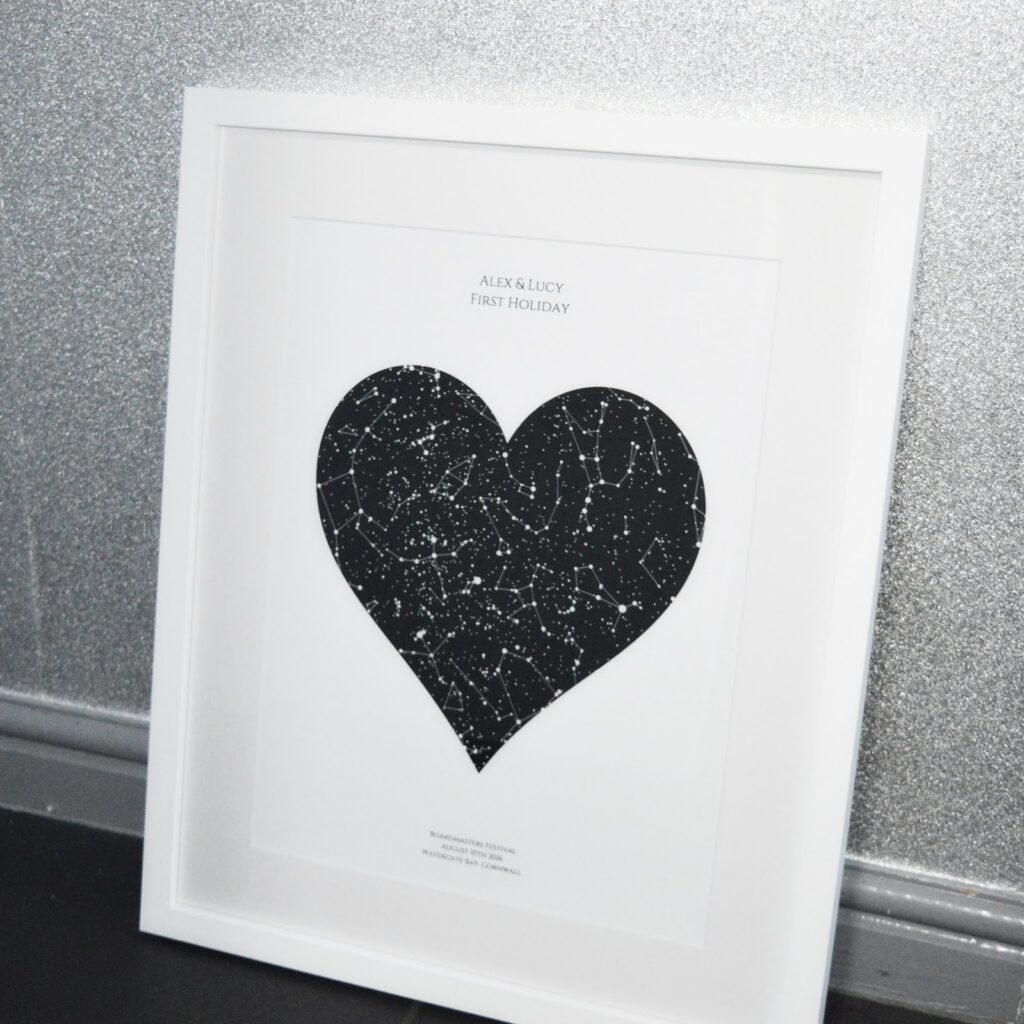 Posterhaste Personalised Heart Star Map Print Posterhaste Personalised Heart Star Map Print